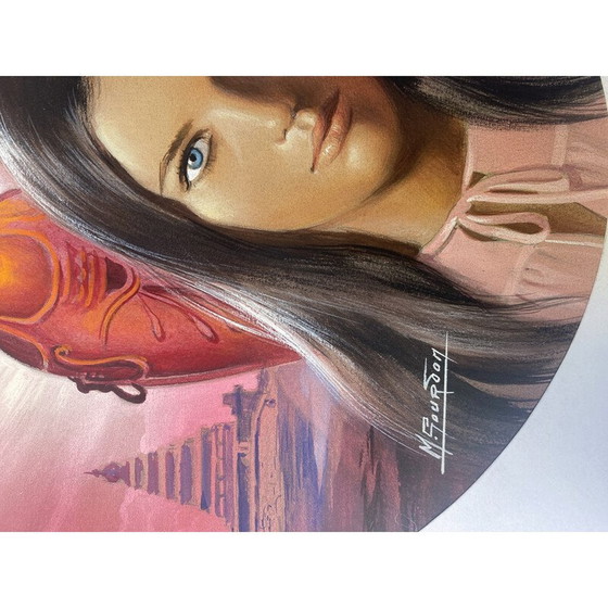 Image 1 of Vintage mixed media "Sous le Regard de Kâli" by Evelyne Deher for M.Gourdon, 1965