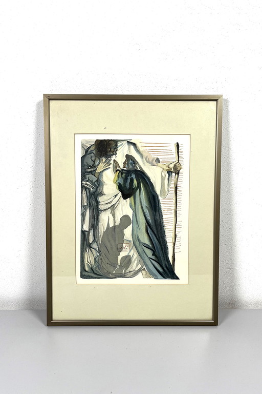 Vintage Dali etching in frame