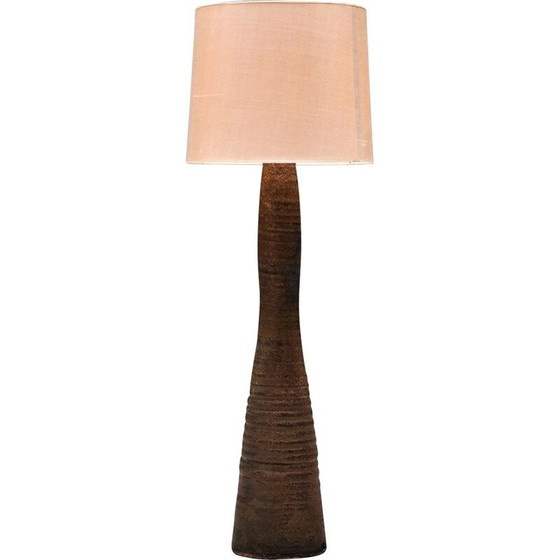 Image 1 of Lampada da terra rustica vintage con base in ceramica, 1940