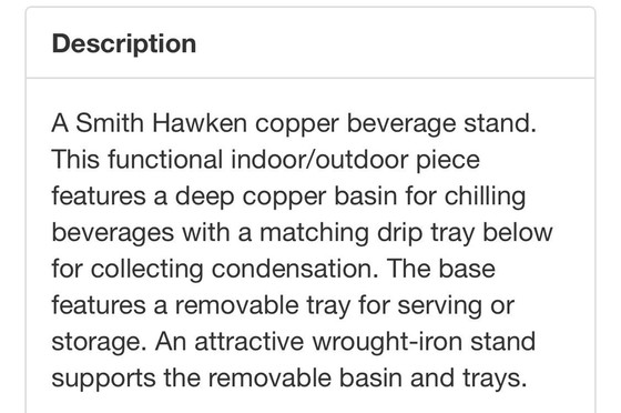 Image 1 of Copper Baverage Stand Smith And Hawken