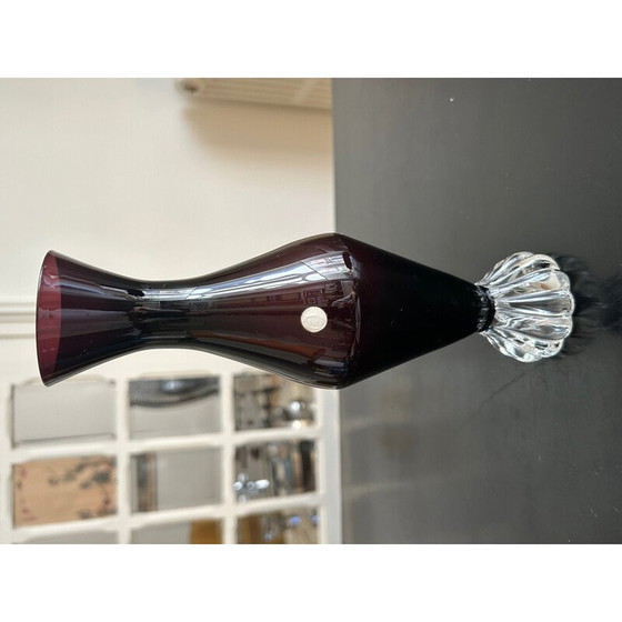 Image 1 of Vintage vase with transparent flower-shaped base, Italy 1960