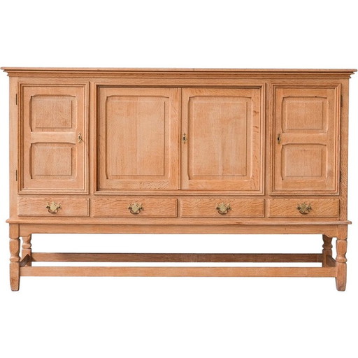 Vintage oak sideboard with 4 doors, Denmark 1960