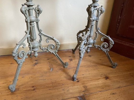 Image 1 of 2 X Tables Side Tables Italian With Cast Iron Base