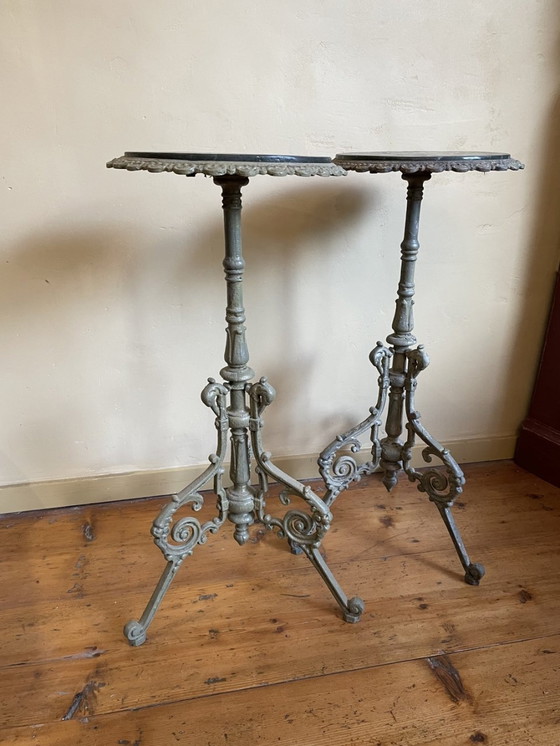 Image 1 of 2 X Tables Side Tables Italian With Cast Iron Base