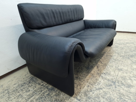 Image 1 of De Sede ds 2011 two-seater small black designer sofa leather sofa