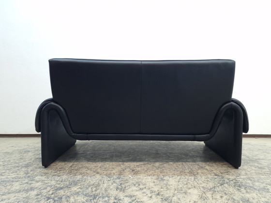 Image 1 of De Sede ds 2011 two-seater small black designer sofa leather sofa