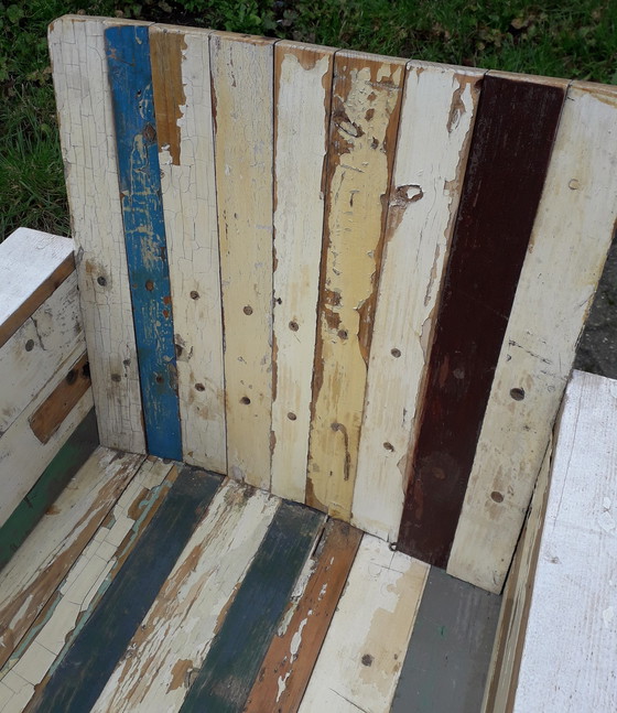 Image 1 of Fauteuil / chaise de salle à manger en bois de récupération