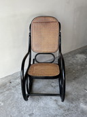 Vintage Thonet-Style Rocking Chair Black