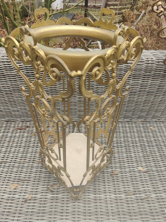 Image 1 of Umbrella Stand And Train Coat Stand Brass Hollywood Regency Style