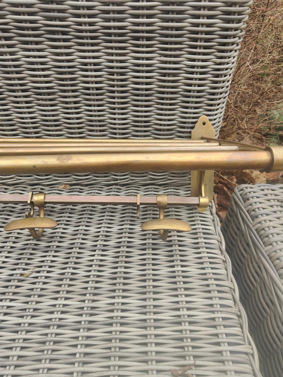 Image 1 of Umbrella Stand And Train Coat Stand Brass Hollywood Regency Style