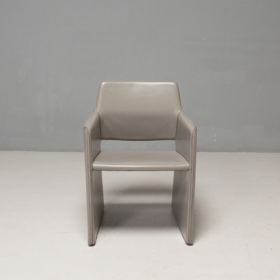 Image 1 of Set of 8 vintage leather chairs by Rodolfo Dordoni for Arper