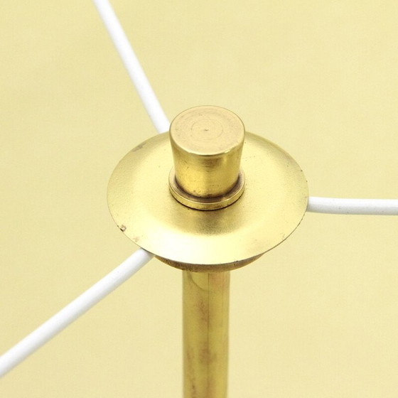 Image 1 of Vintage opal glass and brass table lamp, Italy 1950