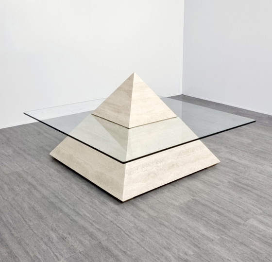 Image 1 of Travertine coffee table pyramid