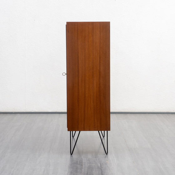 Image 1 of 1960s highboard with rippled front, teak, restored