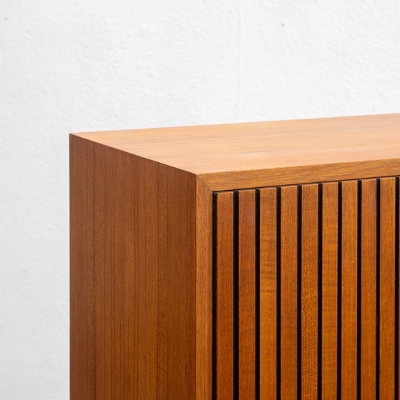 Image 1 of 1960s highboard with rippled front, teak, restored