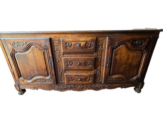 Image 1 of Carved Solid Antique Buffet