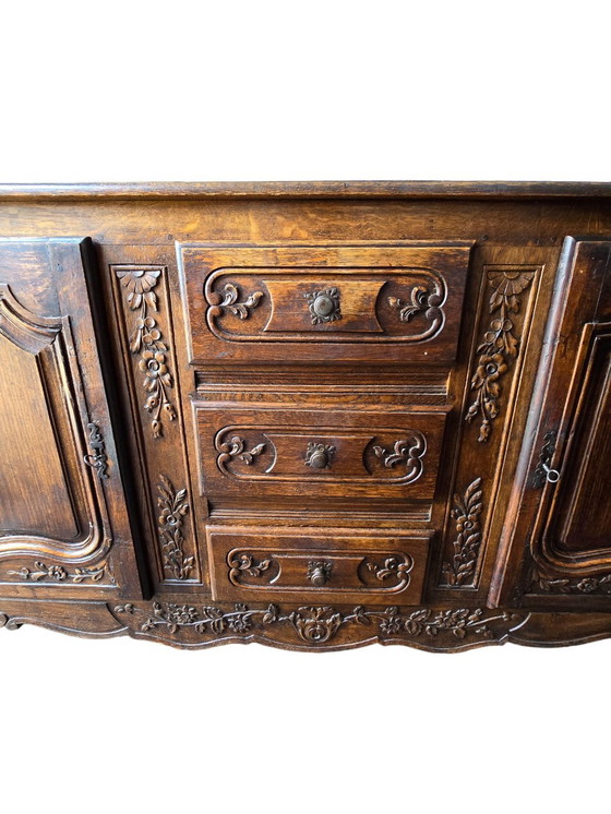 Image 1 of Carved Solid Antique Buffet