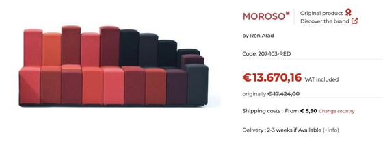 Image 1 of Moroso Sofa Do-Lo-Rez Design Sofa