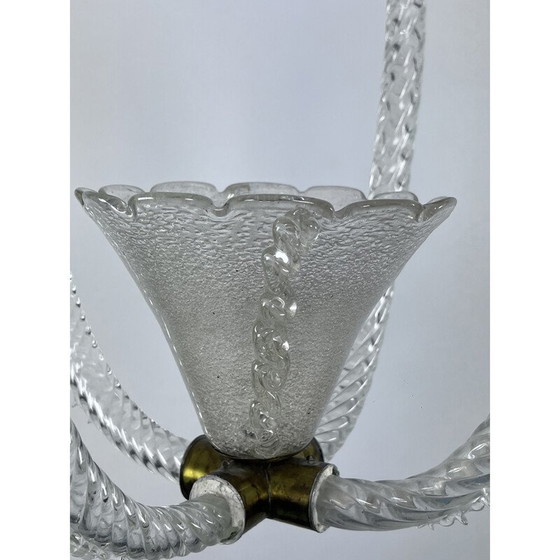 Image 1 of Vintage Art Deco Murano glass pendant lamp by Ercole Barovier, Italy 1930s