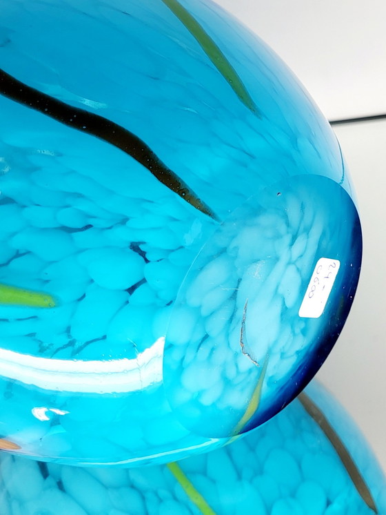 Image 1 of Jarrón de cristal multicolor, estilo retro, años 80, Murano, Italia