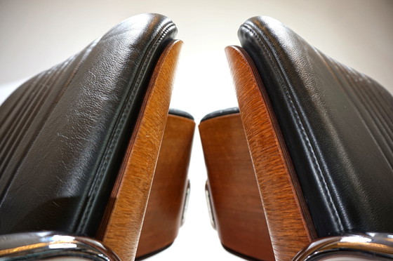 Image 1 of Martin Stoll Set Of 4 Leather Dining/Conference Chairs By Prof. Karl Dittert