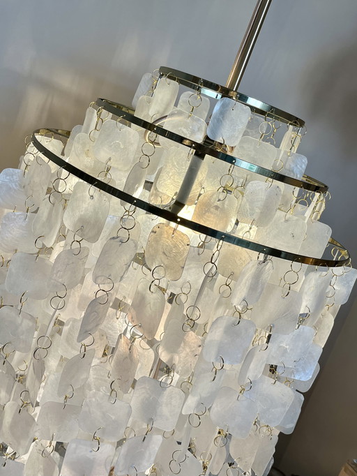 Xxxl Size Large Shells Capiz Pearl Pendant Lamp Gold Frame