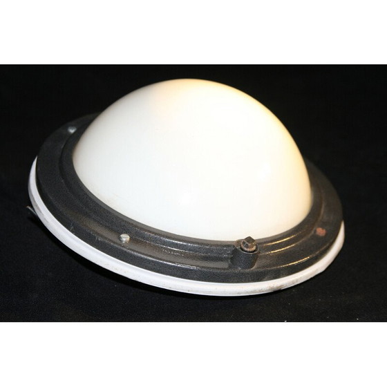 Image 1 of Lampada da soffitto vintage in acciaio per Konstal Chorzów, 1950