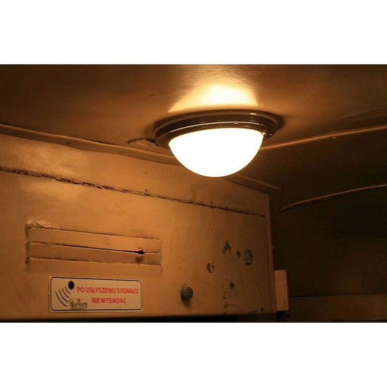 Image 1 of Lampada da soffitto vintage in acciaio per Konstal Chorzów, 1950