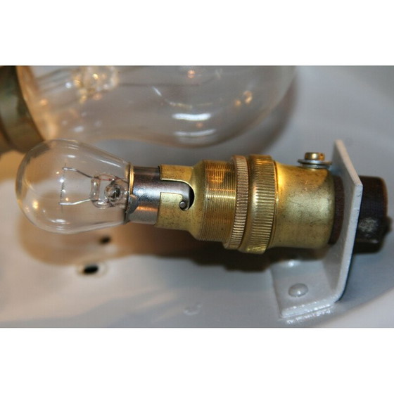 Image 1 of Lampada da soffitto vintage in acciaio per Konstal Chorzów, 1950
