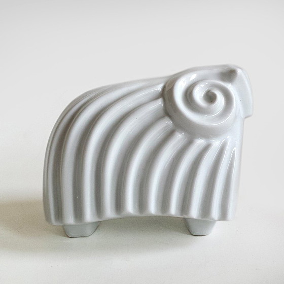 Image 1 of Mid-Century Bighorn Ram Porcelain Figurine from Naaman, 1960s