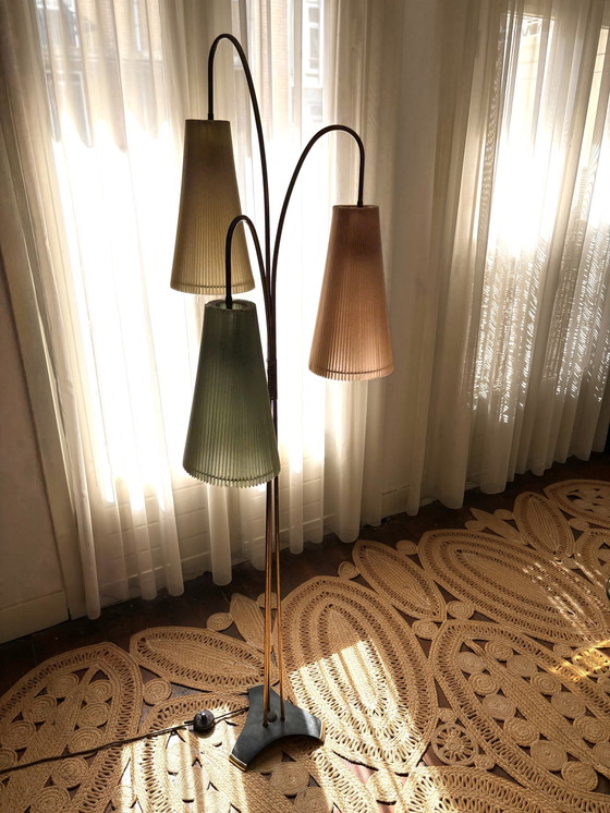 Image 1 of Floor Lamp 3 Skirt Shades By Cusack, Germany