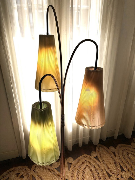 Image 1 of Floor Lamp 3 Skirt Shades By Cusack, Germany