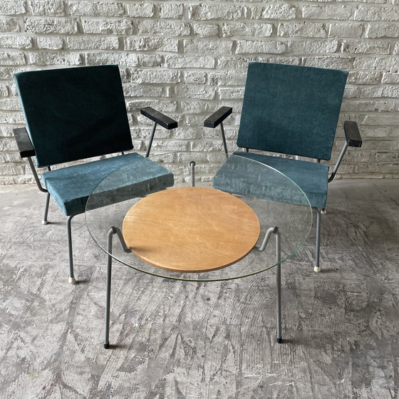 Image 1 of 2x Wim Rietveld Chairs With Coffee Table