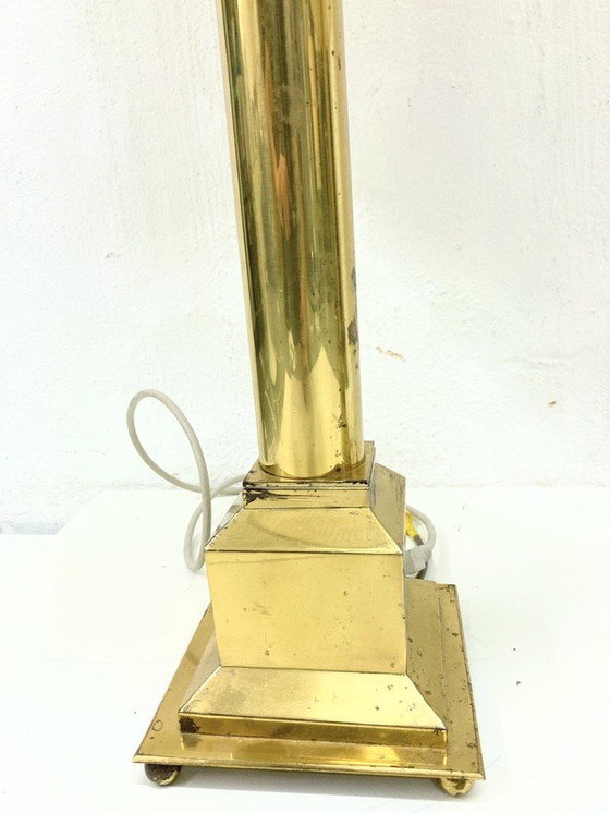 Image 1 of 2 Large American brass table lamps 60s 70s Hollywood Regency