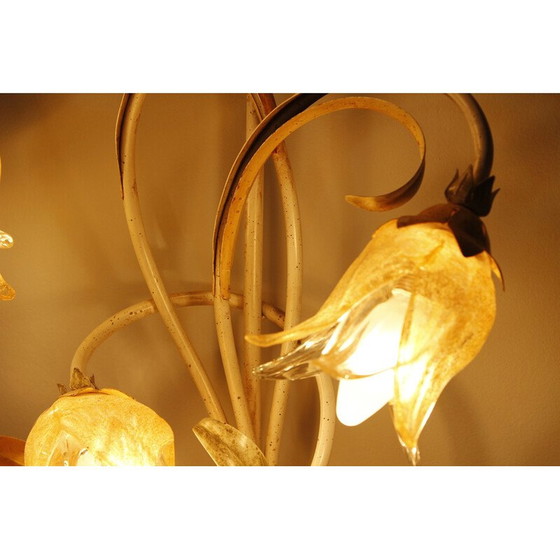 Image 1 of Set of 10 vintage iron and Murano glass wall lamp, Italy