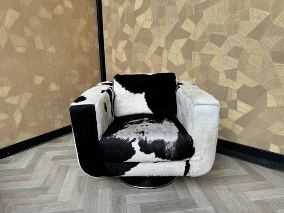 Image 1 of Swivel Armchair Of Cowhide