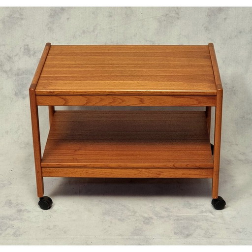 Vintage teak rolling trolley for Brdr Furbo, Denmark 1960