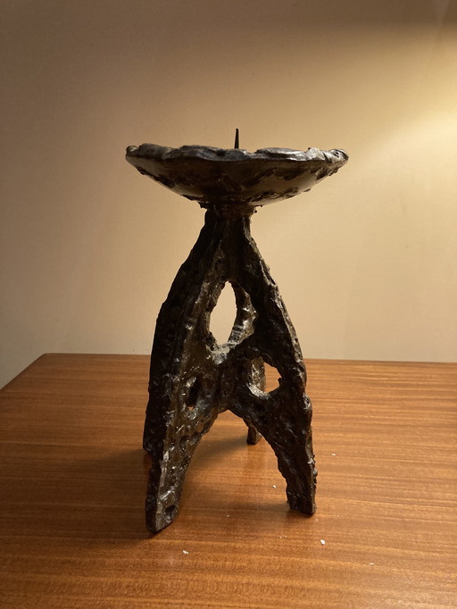Vintage Brutalist Candlestick