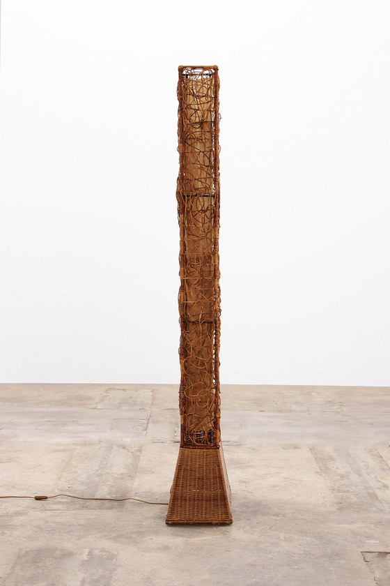 Image 1 of Lampada da terra vintage in bambù di metà secolo