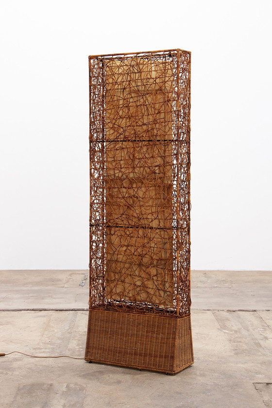 Image 1 of Lampada da terra vintage in bambù di metà secolo