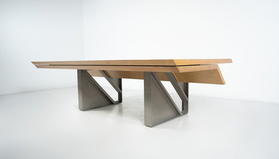 Image 1 of Mid-Century Modern Diagonal Desk By Giovanni Offredi For Saporiti