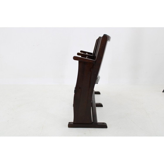 Image 1 of Vintage 2-seater cinema bench in beech plywood for Ton, Czechoslovakia 1970
