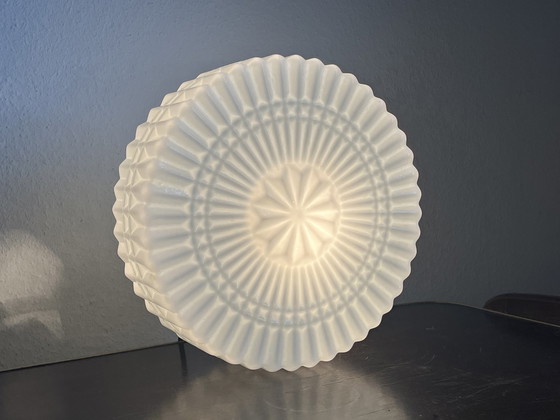 Image 1 of Mid Century Opal Glass Ceiling Lamp