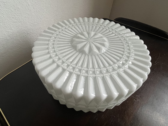 Image 1 of Mid Century Opal Glass Ceiling Lamp