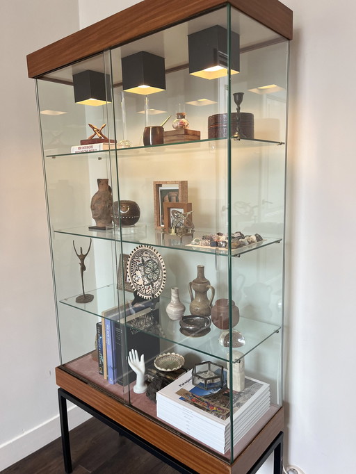 Display Cabinet Timeless Steel, Wood & Glass