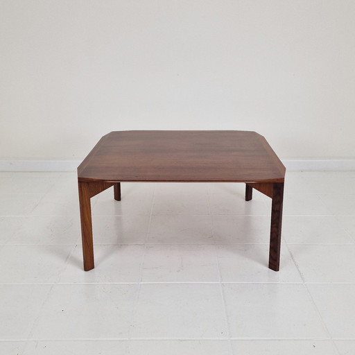 Italian Square Coffee Table in Chamfered Walnut, Stildomus, 1960s