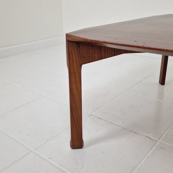 Image 1 of Italian Square Coffee Table in Chamfered Walnut, Stildomus, 1960s