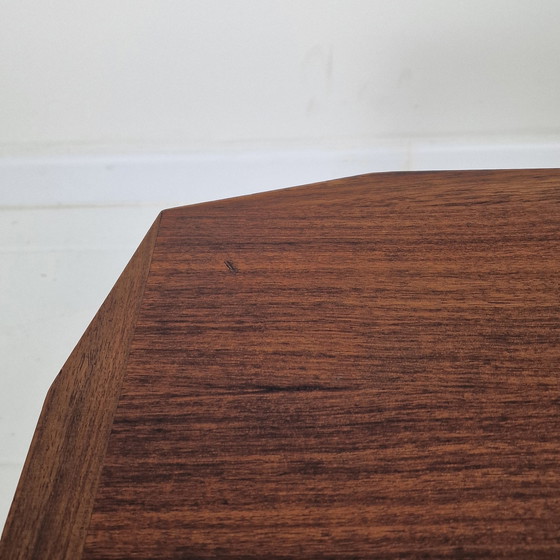 Image 1 of Italian Square Coffee Table in Chamfered Walnut, Stildomus, 1960s