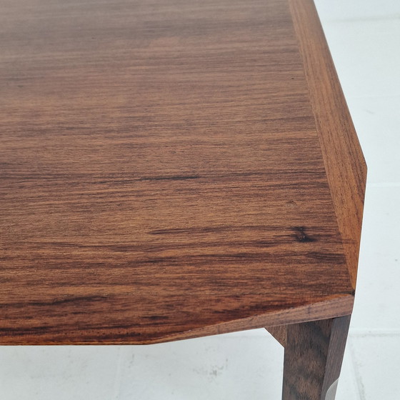 Image 1 of Italian Square Coffee Table in Chamfered Walnut, Stildomus, 1960s