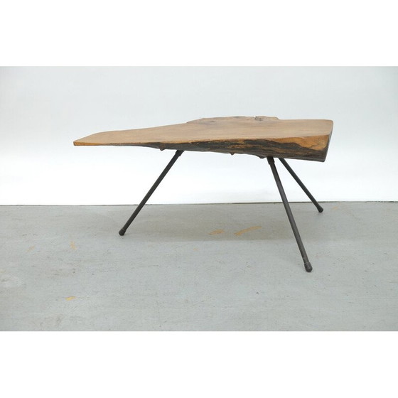 Image 1 of Vintage coffee table in wood and brass, Austria 1950